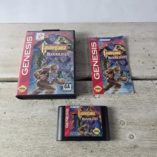 Castlevania Bloodlines Sega Genesis Complete w/ Manual CIB GREAT SHAPE