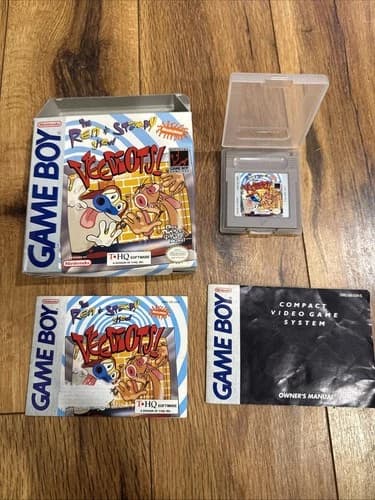 Ren & Stimpy Show: Veediots (Nintendo Game Boy, 1993) With Box and manual