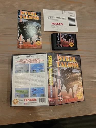 Steel Talons Sega Genesis Complete w/ Registration Tested Working CIB