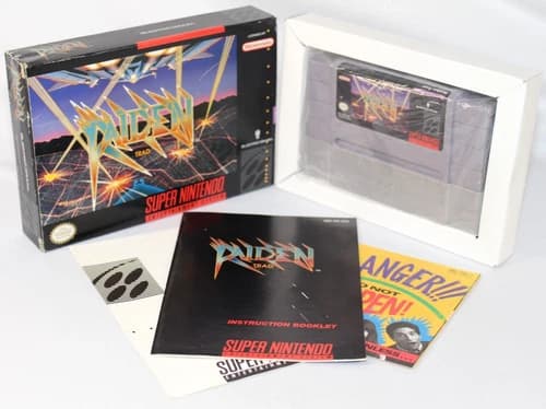 Raiden Trad SNES Super Nintendo Complete CIB Authentic! Great Condition! RARE!