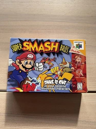 Nintendo Super Smash Bros. Complete CIB w/ Box Manual N64 NTSC-U/C E