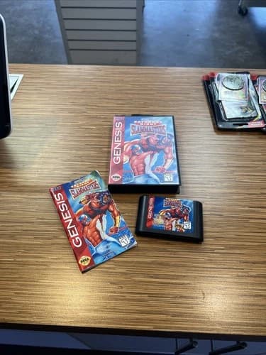 RARE Saturday Night Slam Masters Sega Genesis CIB Complete Authentic