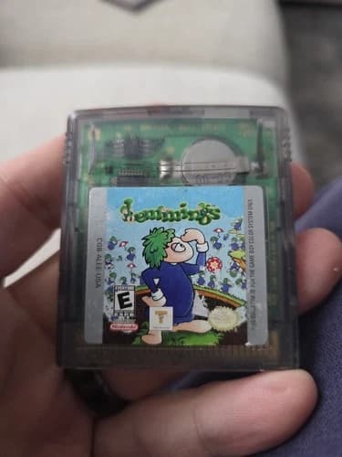 E166 Lemmings (Nintendo Game Boy Color, 2000) - Authentic - Tested