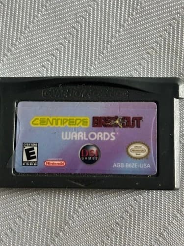 CENTIPEDE/BREAKOUT/WARLORDS NINTENDO GAMEBOY ADVANCE SP GBA ***GAME ONLY***