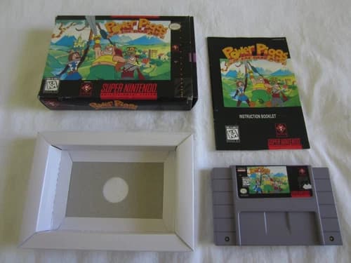 Power Piggs of the Dark Age SNES Super Nintendo CIB Complete Box 1996 Titus WEAR