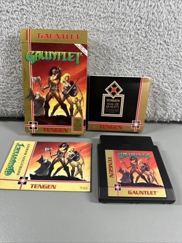 Gauntlet - Nintendo NES Video Game Tengen Black Cartridge Complete CIB
