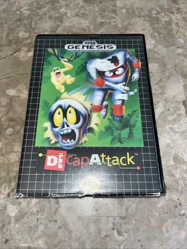 Decap Attack (Sega Genesis, 1991) CIB Complete w/ Manual Tested & Working