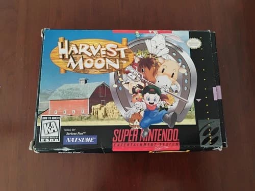 Harvest Moon SNES with box and manual