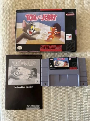 Hi Tech Expressions Tom and Jerry Super Nintendo Platformer Game Manual Box