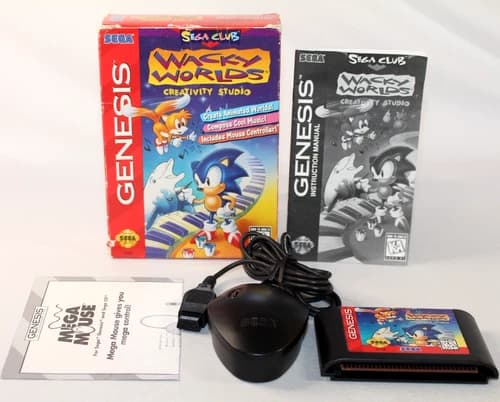 Wacky Worlds Creativity Studio Sega Genesis Complete CIB w/ Mega Mouse! RARE!