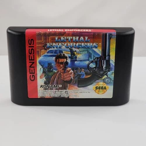 Lethal Enforcers Sega Genesis Cart Only VG Authentic Tested Shooter Game Clean