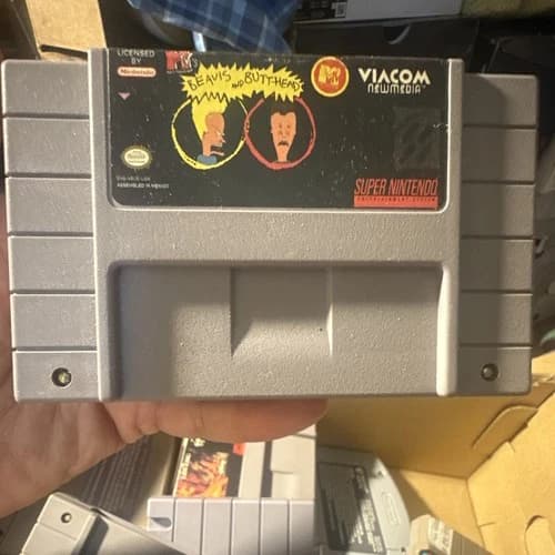 Viacom New Media Beavis and Butt-Head Nintendo SNES Game Cartridge