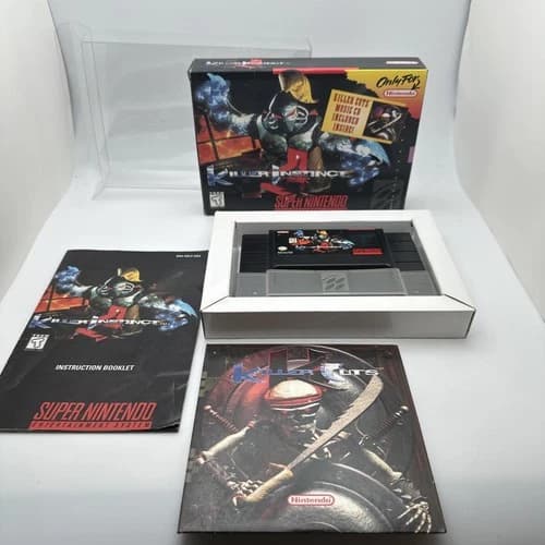 Killer Instinct SNES Super Nintendo Original Black Cartridge CIB Box Manual CD