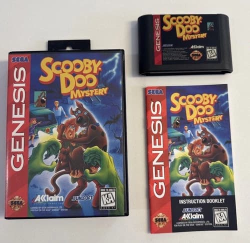 Scooby-Doo Mystery Game for Sega Genesis Tested Working Complete with Manual