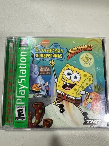 Sony - PlayStation 1 PS1 SpongeBob SquarePants: SuperSponge Greatest Hits CIB