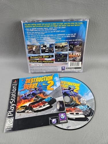Destruction Derby 2 PlayStation 1 PS1 Video Game Racing Demolition Multiplayer