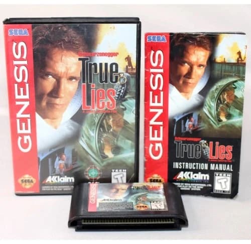 True Lies Sega Genesis Complete CIB! Authentic! Good Condition! RARE!
