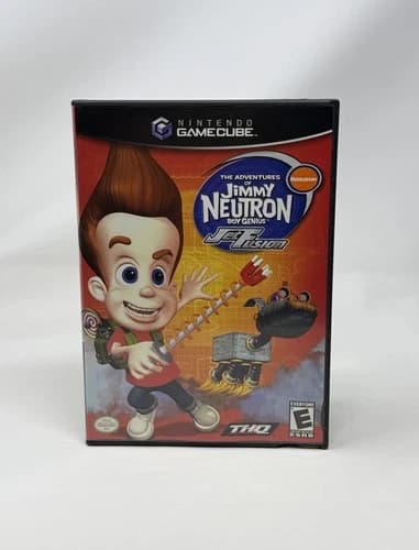 Jimmy Neutron Boy Genius Jet Fusion Nintendo GameCube Complete CIB Pristine Disc