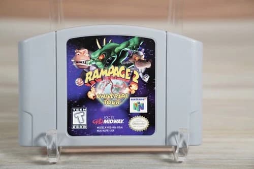 Rampage 2 Universal Tour (Nintendo 64, 1999) N64 Cart Only Authentic TESTED