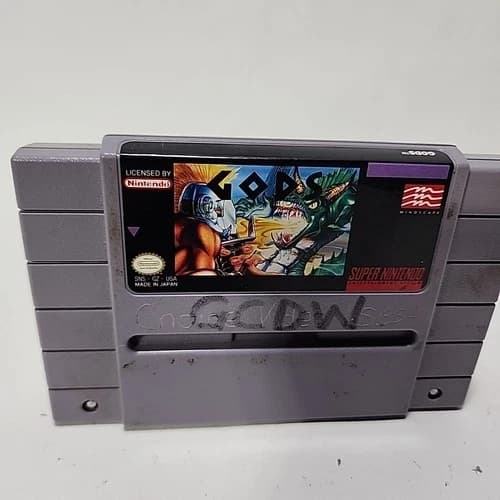 Gods (Super Nintendo System SNES) Authentic - Tested - Works Used Condition