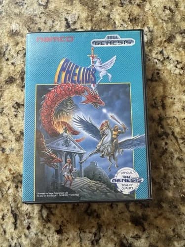 SEGA GENESIS CIB - PHELIOS - NAMCO COMPLETE IN BOX RARE Tested