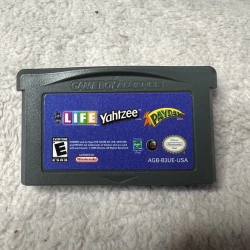 Game of Life/Yahtzee/Payday Nintendo Game Boy Advance GBA 2005 Free Ship