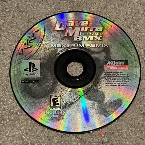 Dave Mirra Freestyle BMX Maximum Remix - Sony PlayStation 1 PS1 Disc Only Tested