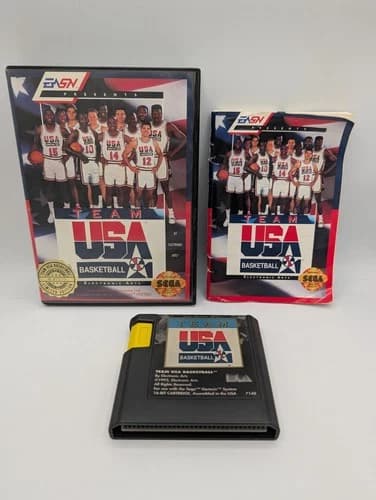 Team USA Basketball (Sega Genesis, 1992) CIB With Manual Tested Working