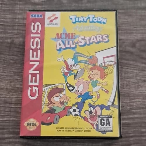 Konami Tiny Toon Adventures Acme All-Stars Sega Genesis Sports Manuel Included
