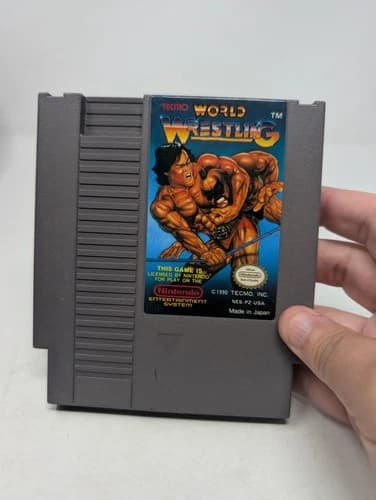 Authentic Nintendo NES Tecmo World Wrestling NES Cartridge | Tested & Working