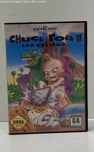 Chuck Rock II: Son Of Chuck Video Game For Sega Genesis - Tested