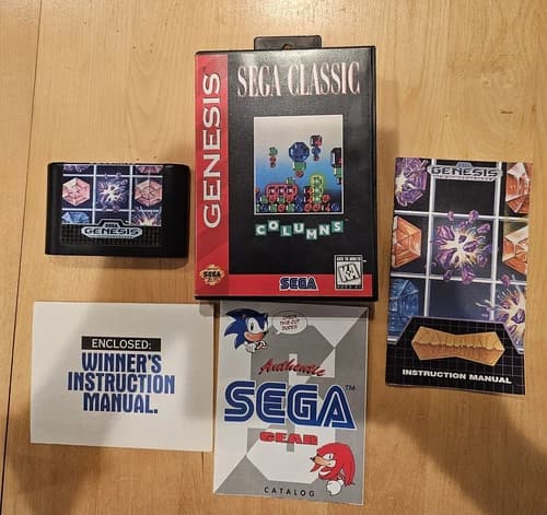 Columns Cib (Sega Genesis, 1990) Orginal Paperwork Fantastic Condition