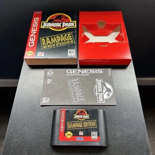 Jurassic Park: Rampage Edition Sega Genesis, 1994 Game Box Manual For Collectors
