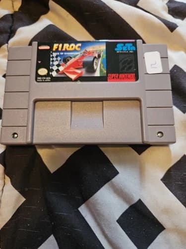 Super Nintendo SNES F1 Roc Race of Champions Game Cartridge Authentic Works
