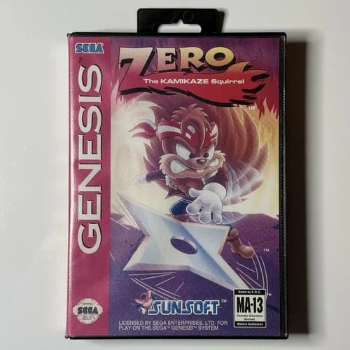 Zero The Kamikaze Squirrel Sega Genesis Complete w/ Manual CIB - Tested