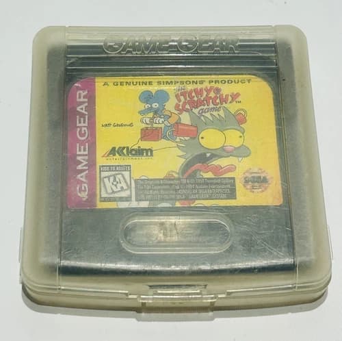 Vintage Sega Game Gear Itchy And Scratchy Cartridge 1995
