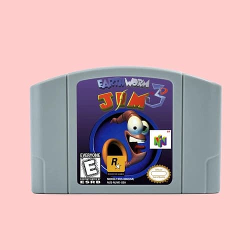 Earthworm Jim 3D Game Cartridge for Consoles N64 Game Card