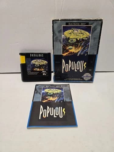 Populous Sega Genesis Complete in Box CIB