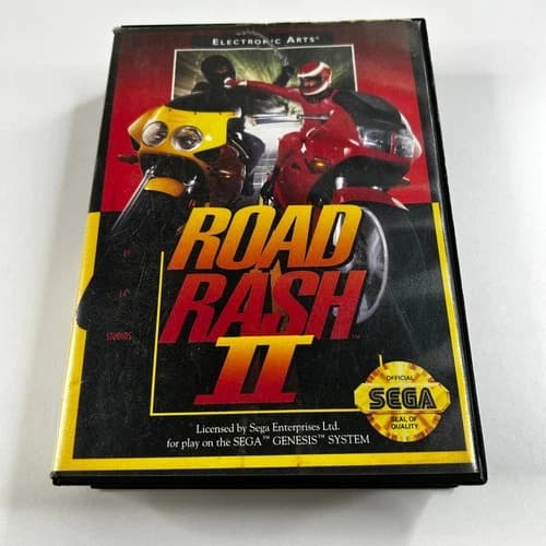 Road Rash II (Sega Genesis, 1992 NTSC-U/C) Vehicular Combat Tested & Working