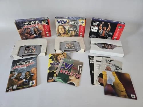 Nintendo 64 N64 WCW NWO Revenge - WCW vs NWO World Tour - WWF War Zone All CIB