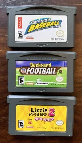 Backyard Baseball 2006, Backyard Football, Lizzie McGuire 2 (Game Boy Advance)