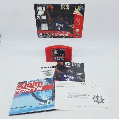 NBA Jam 2000 (Nintendo 64 N64) Box Manual Reg Card Working - Tested - Authentic