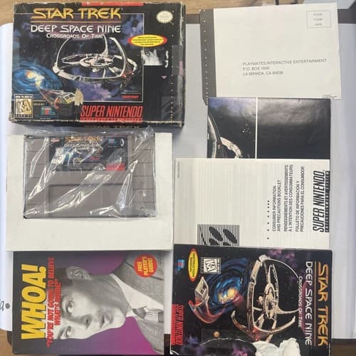 1995 SUPER NINTENDO SNES STAR TREK DEEP SPACE NINE CROSSROADS OF TIME CIB TESTED