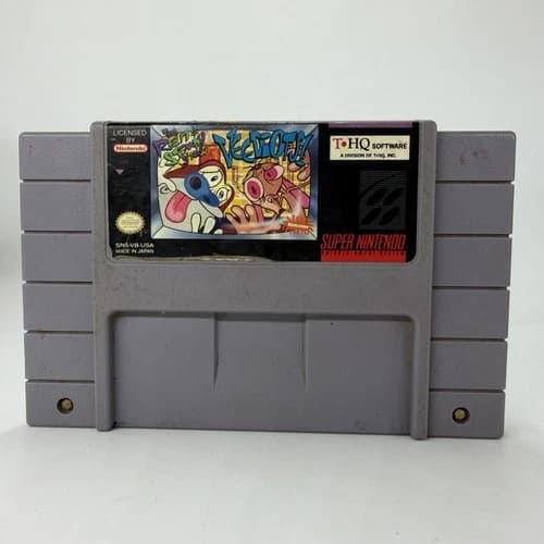 The Ren and Stimpy Show Veediots! Super Nintendo SNES, 1993 Cartridge Only