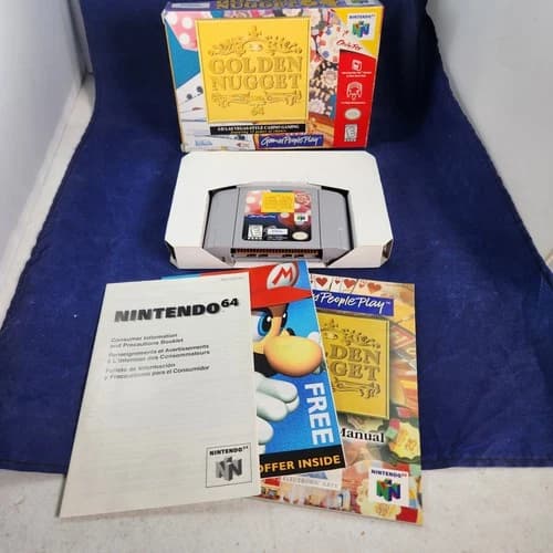Golden Nugget 64 (Nintendo N64, 1998) CIB Complete w/ Box, Manual, Inserts