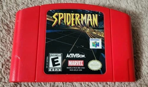 Spider-Man Nintendo 64 TESTED Authentic Red Game Cartridge Marvel N64 Nice!
