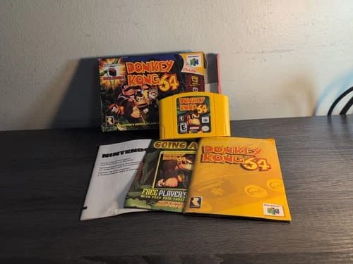 Donkey Kong 64 N64 Complete CIB Yellow Cartridge w/ Manuals - No Expansion Pak