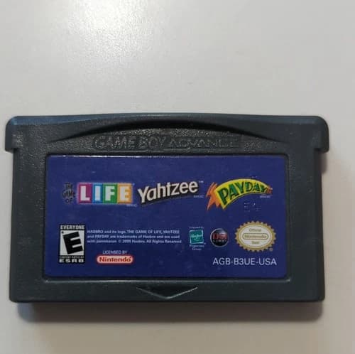 Hasbro Game of Life/Yahtzee/Payday Nintendo Game Boy Advance Official Seal