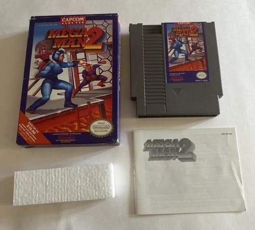 Mega Man 2 (NES, 1989) CIB Box, Cartridge/Manual Authentic - W/ Hard Protector