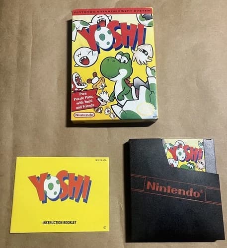 Yoshi Nes Cib Complete Nintendo Game Box Manual